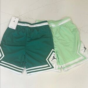 Jordan Green Chevron Trim Athletic Lined Mesh Shorts